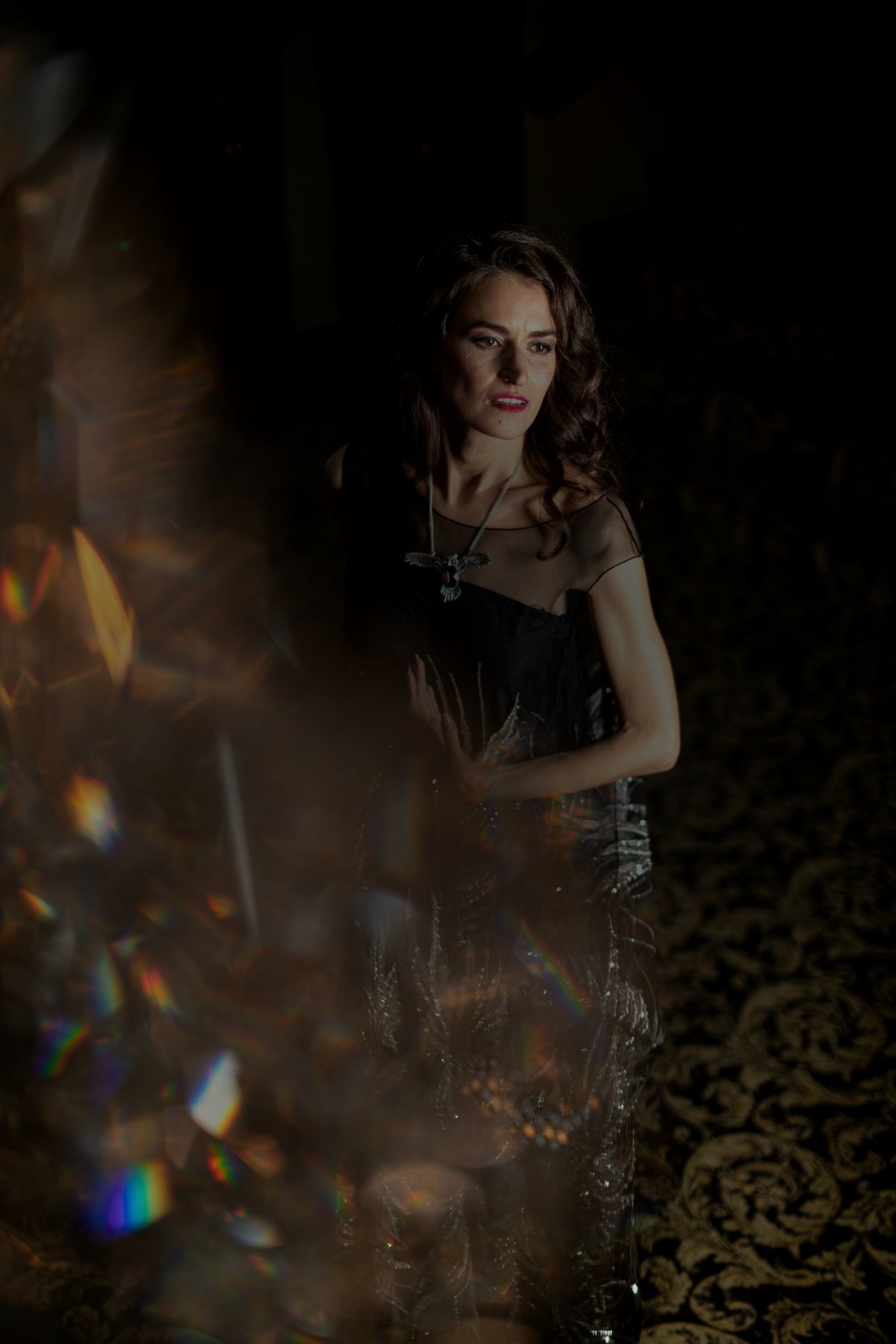Triin Lellep — black dress, prismatic light